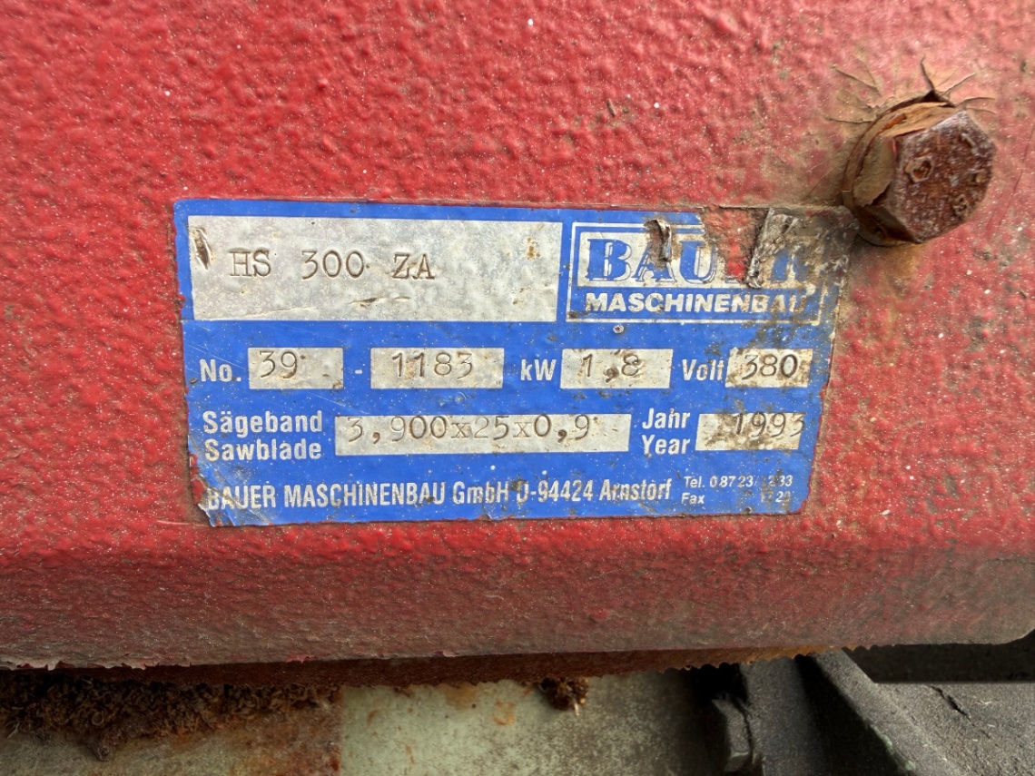 Piła taśmowa BAUER HS 300 ZA z 1999 roku